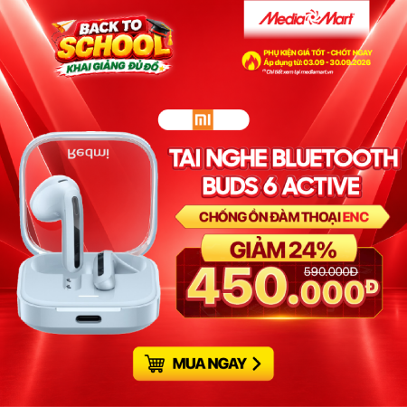 Tai nghe bluetooth Redmi Buds 6 Active - Transparent blue