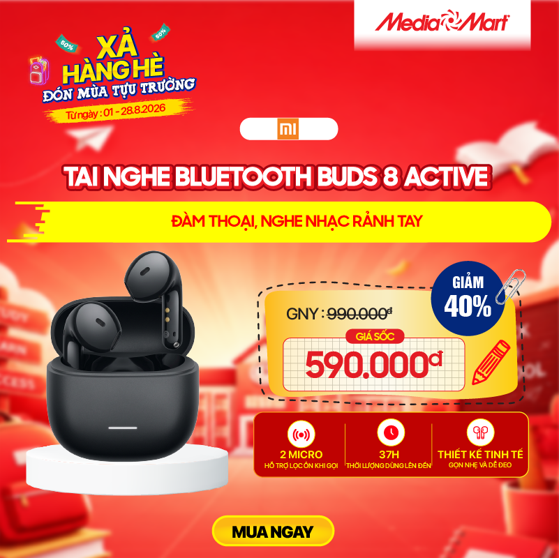 Tai nghe Bluetooth Xiaomi Redmi Buds 8 Active Đen (BHR08JTGL)