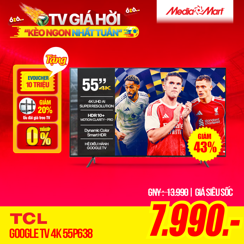 TCL 4K 55P638 55 inch sale T8
