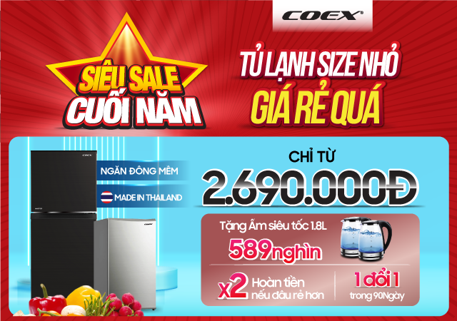 Tủ lạnh 2 cửa - Ngăn Đông Mềm - Tặng ấm siêu tốc (Click ngay)