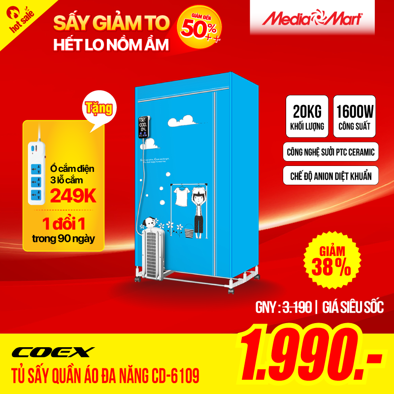 Tủ sấy quần áo đa năng Coex CD-6109