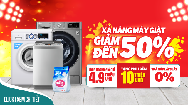 Xả hàng máy giặt giảm - 50% (Click ngay)