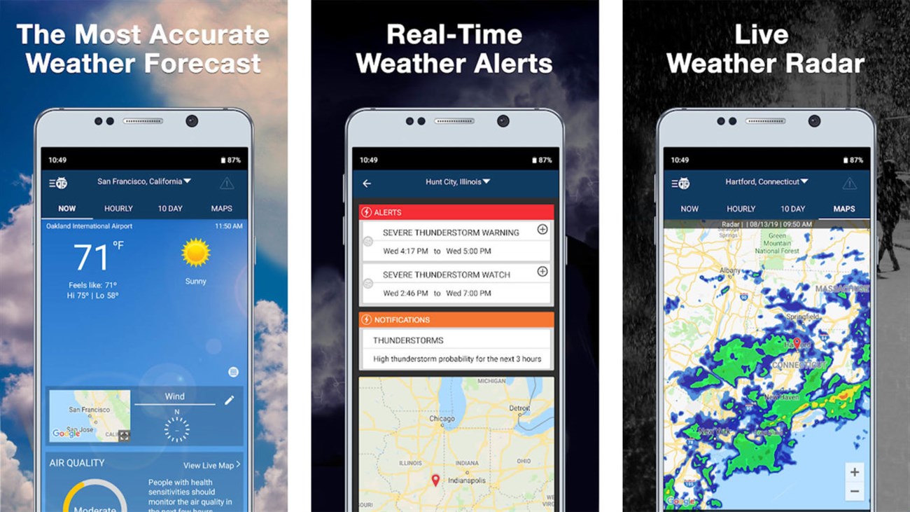 15 ứng dụng và widget thời tiết hữu ích cho điện thoại