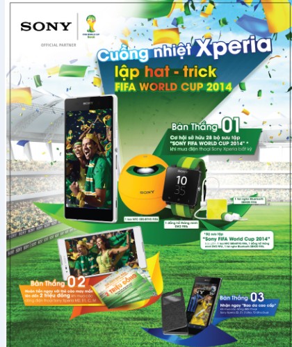 Cuồng nhiệt Xperia tại Media Mart- lập Hattrick FIFA World Cup 2014
