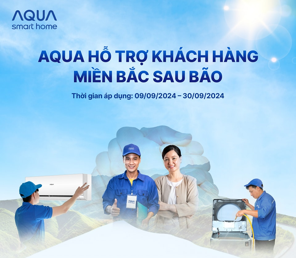 AQUA hỗ trợ khách hàng do cơn bão số 3 tại miền Bắc 20204