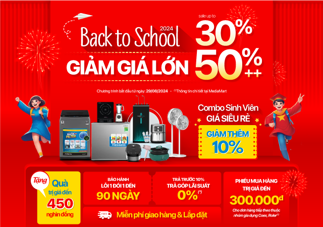 Back to school - Sale công phá: giảm tới 50%, mua combo giá siêu rẻ