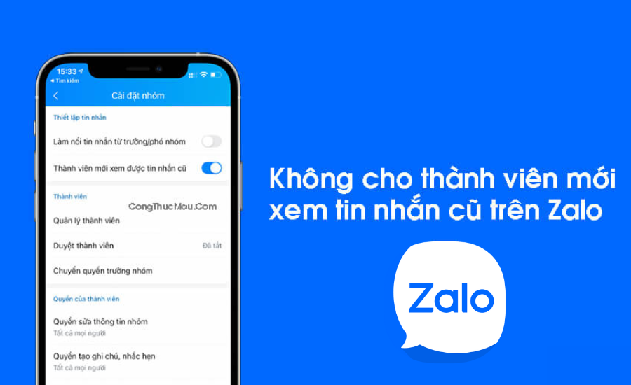 Cách chặn thành viên mới đọc tin nhắn cũ trên nhóm chat Zalo đơn giản