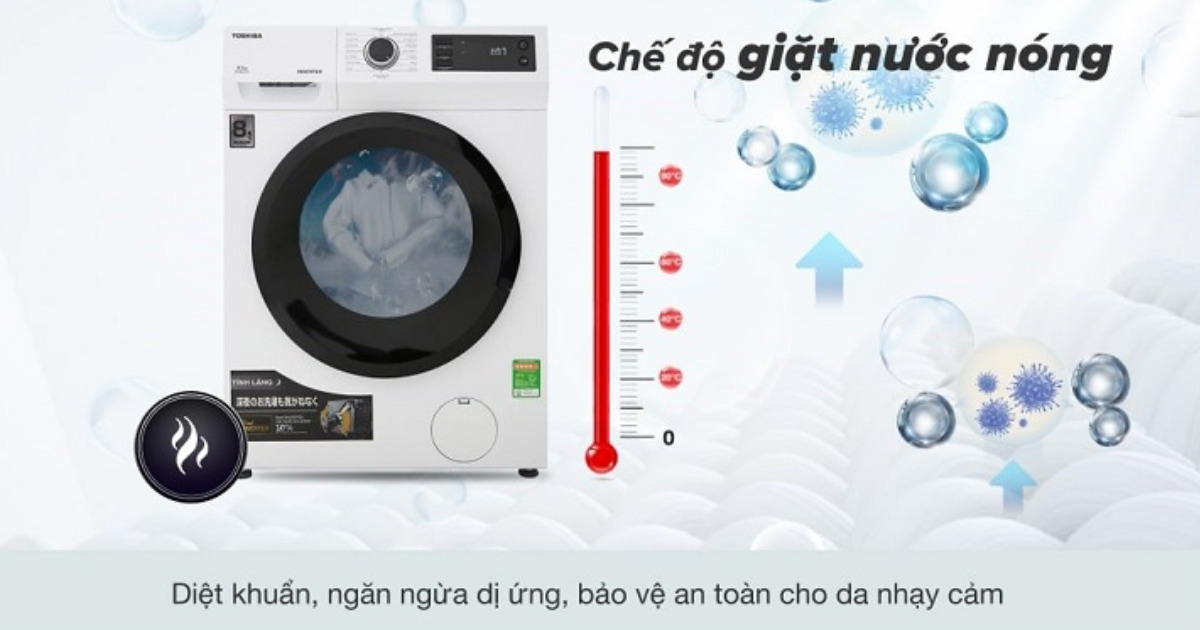 Chế độ giặt nước nóng trên máy giặt là gì? Có ưu điểm gì?