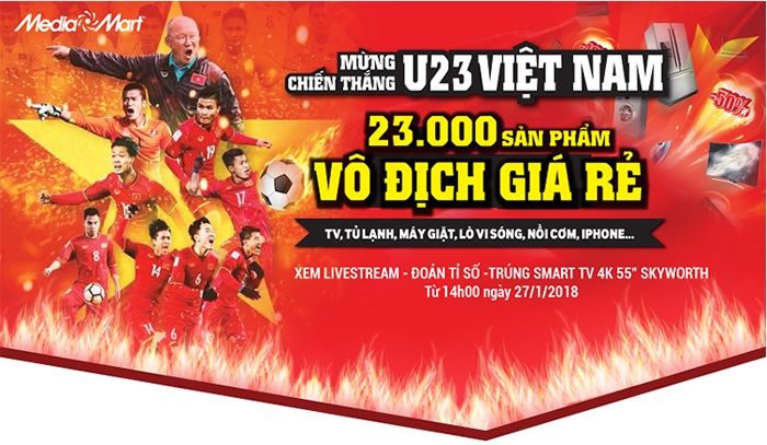 Cùng MediaMart cháy hết mình cổ vũ cho đội tuyển Việt Nam tiến vào chung kết!