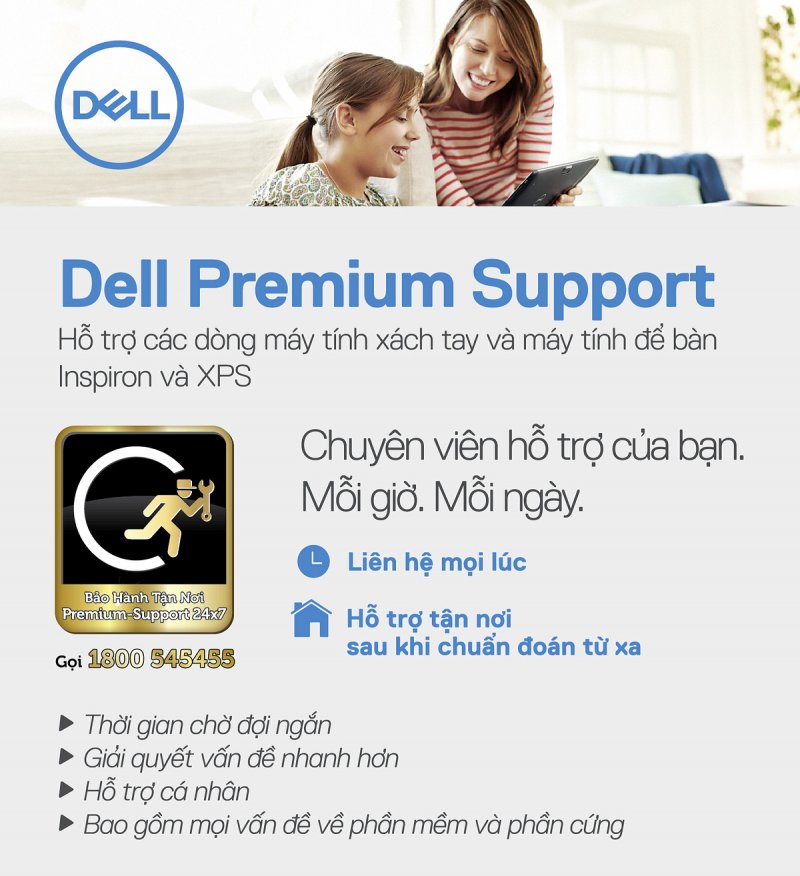 DELL Triển Khai Dịch Vụ Bảo Hành PREMIUM SUPPORT, Dành Riêng Cho Dòng INSPIRON Và XPS