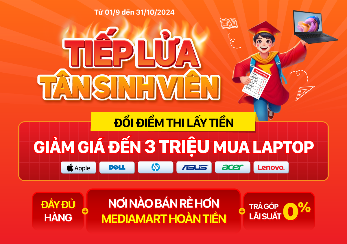 Đổi Điểm lấy Tiền - Giảm giá đến 3.000.000đ dành cho Tân Sinh Viên