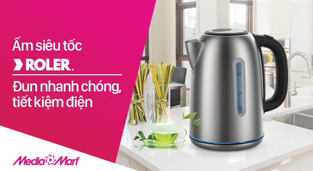 Đun nhanh chóng, tiết kiệm điện cùng ấm siêu tốc Roler RK-5130