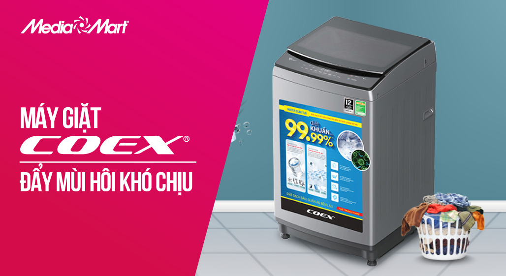 Đẩy mùi hôi khó chịu nhờ máy giặt lồng đứng Coex 7,5kgTW-70CW1407IGB