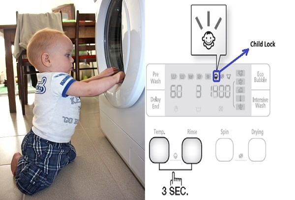 Chế độ khóa trẻ em trên máy giặt là gì?