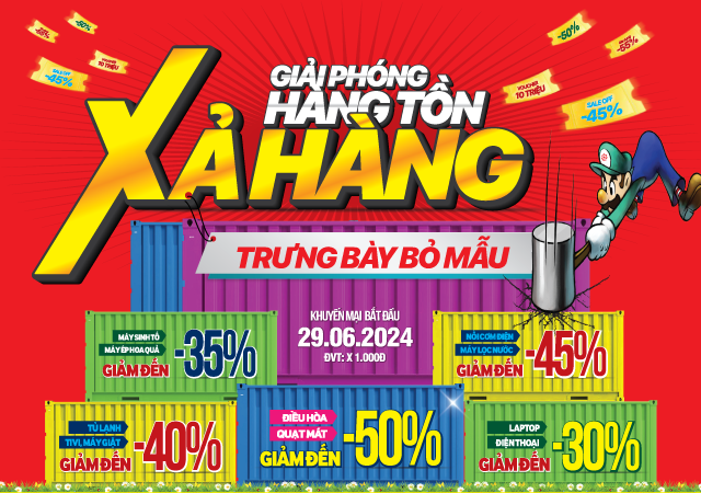 Giải phóng hàng tồn - Xả hàng trưng bày (-50%)