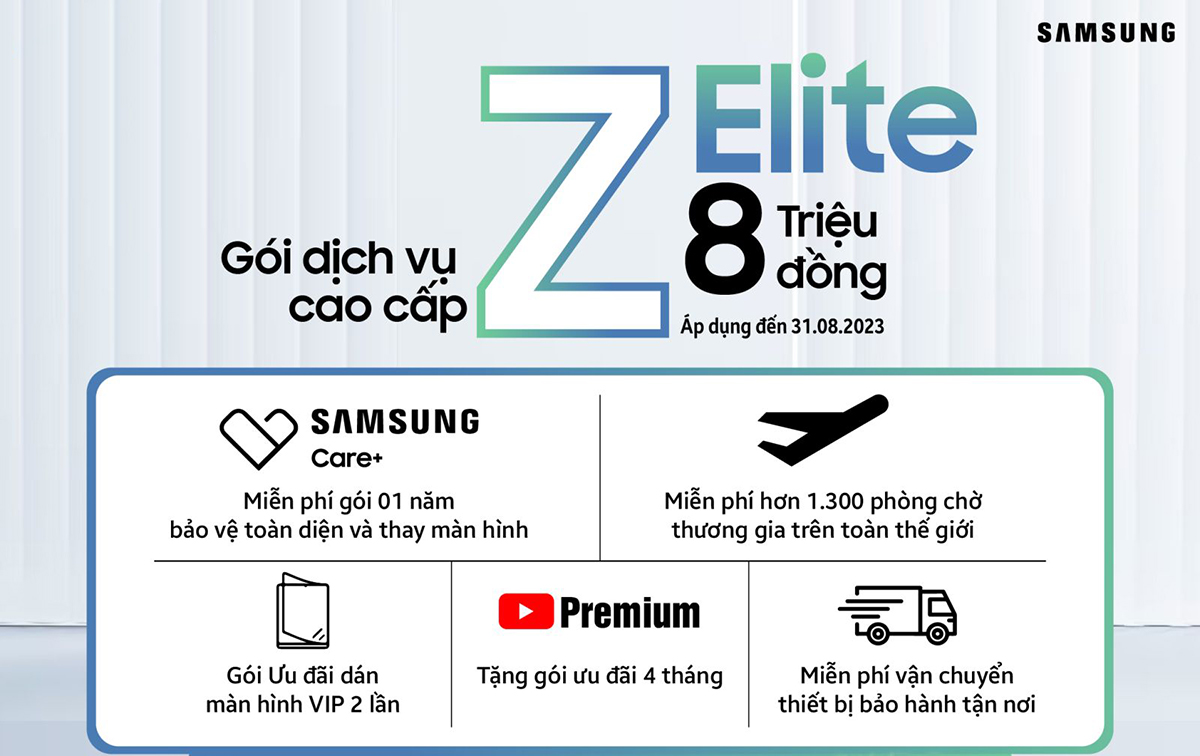 Gói ưu đãi Z Elite trị giá 8 triệu đồng dành cho khách hàng đặt trước Samsung Galaxy Z Fold5 & Galaxy Z Flip5
