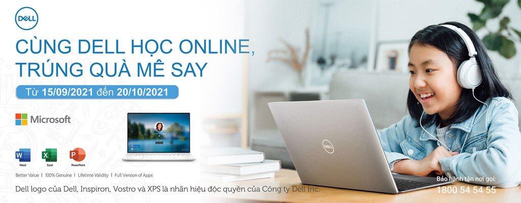 Khuyến mại Dell 9/2021: Cùng Dell học online, trúng quà mê say