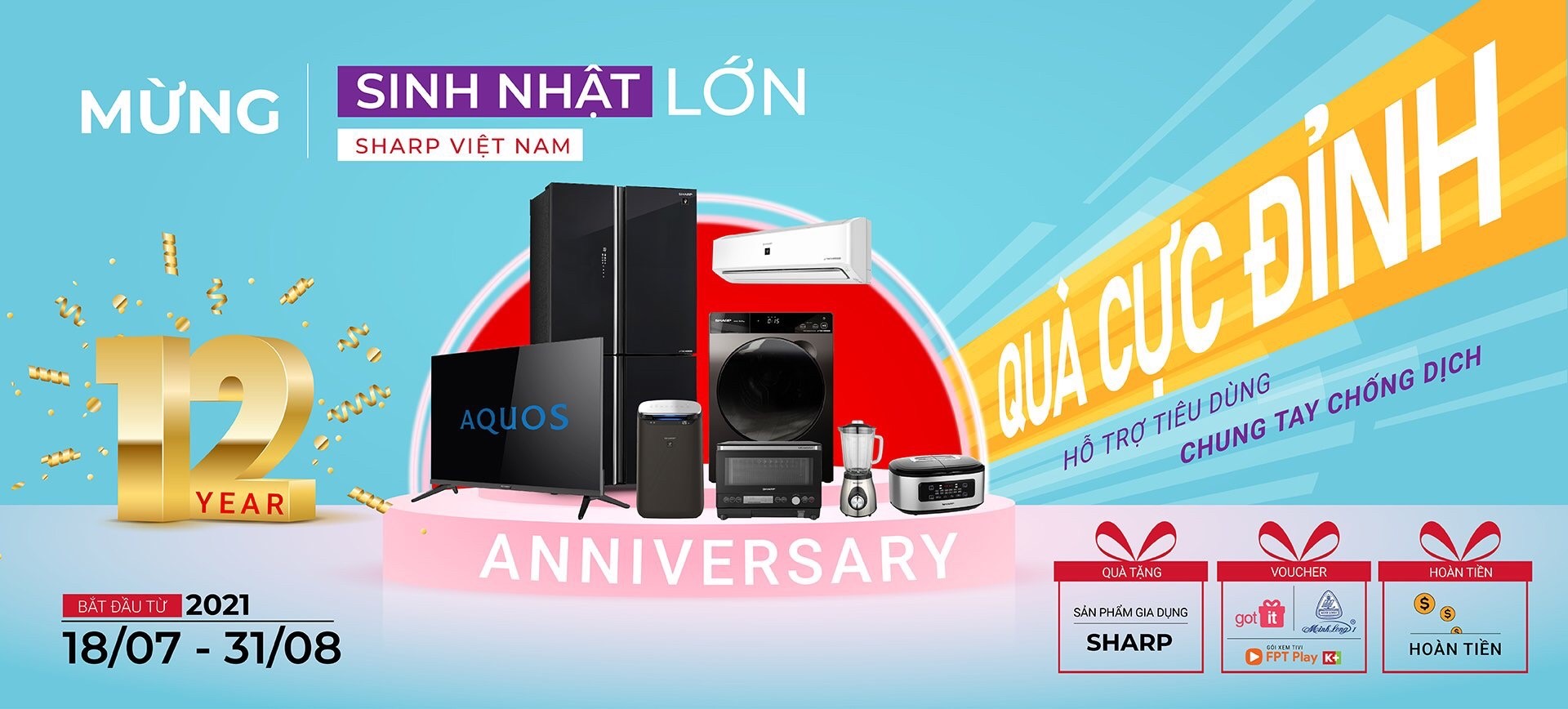 Khuyến mại kỷ niệm 12 năm thành lập Sharp Việt Nam