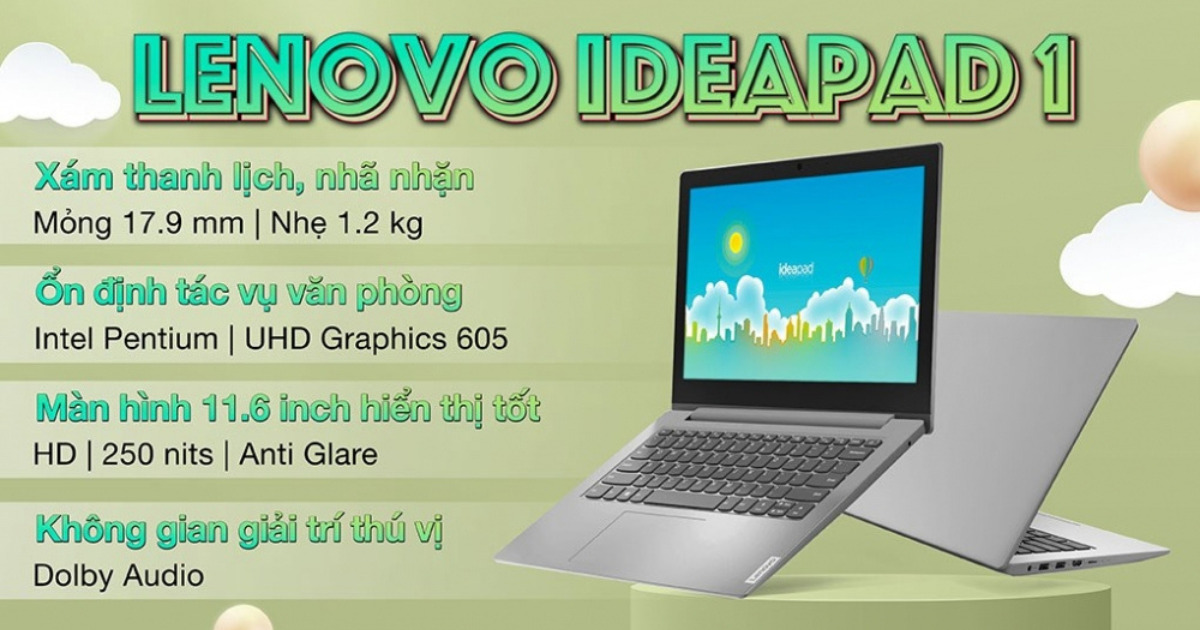 Lenovo Ideapad 1: Laptop gọn nhẹ, hiệu năng quá ổn vượt tầm giá 6 triệu đồng