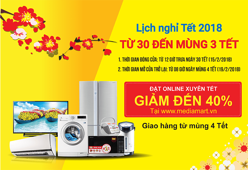 LỊCH PHỤC VỤ TẾT ÂM LỊCH 2018 <br>ĐẶT HÀNG ONLINE XUYÊN TẾT<br>GIẢM ĐẾN 40%