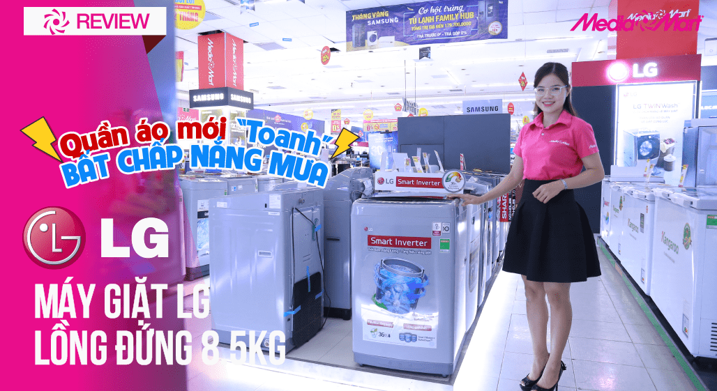 Máy giặt LG lồng đứng 8.5kg T2185VS2M Smart Inverter - Bộ lọc xơ vải thông minh