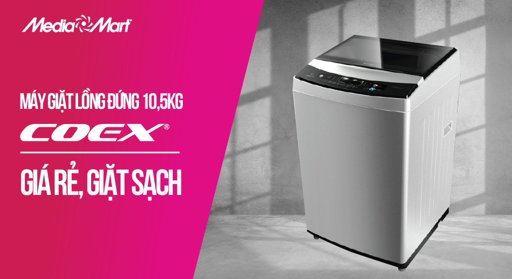 Máy giặt lồng đứng Coex 10,5kg TW-10CW1407IGB - Giá rẻ mà lại giặt sạch
