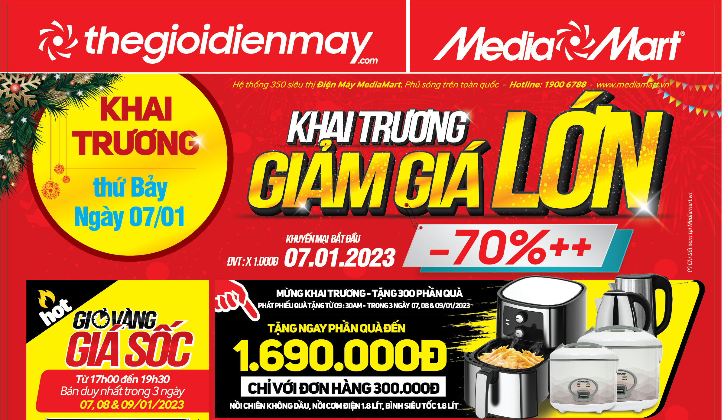 MediaMart đồng loạt khai trương 06 siêu thị mới ngày 7/1/2023