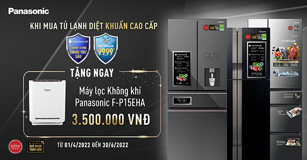 Mua tủ lạnh Panasonic tặng Máy lọc không khí trị giá 3.500.000đ