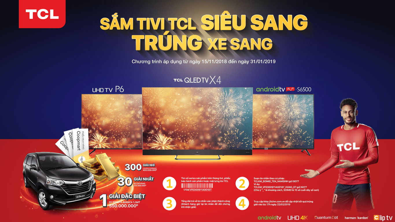 Sắm Tivi TCL siêu sang - Trúng xe sang