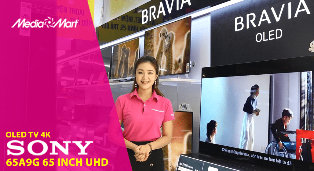 Smart Tivi OLED Sony 4K 65inch 65A9G: Android tivi 8.0 hỗ trợ Google Assitant