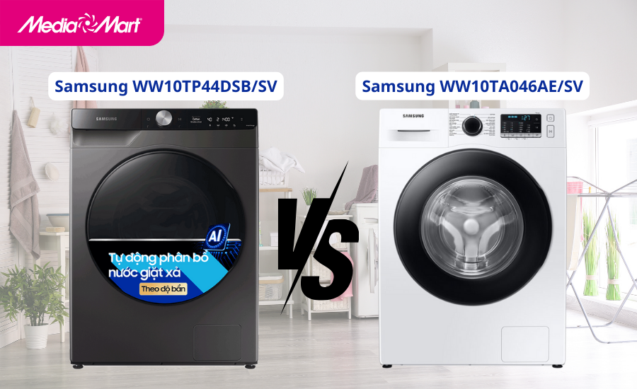 So sánh máy giặt Samsung 10kg WW10TP44DSB/SV và WW10TA046AE/SV