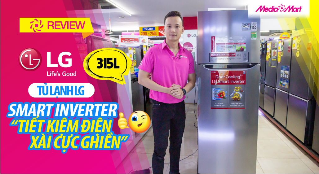 Tủ lạnh LG 315 lít GN-M315PS Smart Inverter - Tiết kiệm điện tối đa, xài thả ga