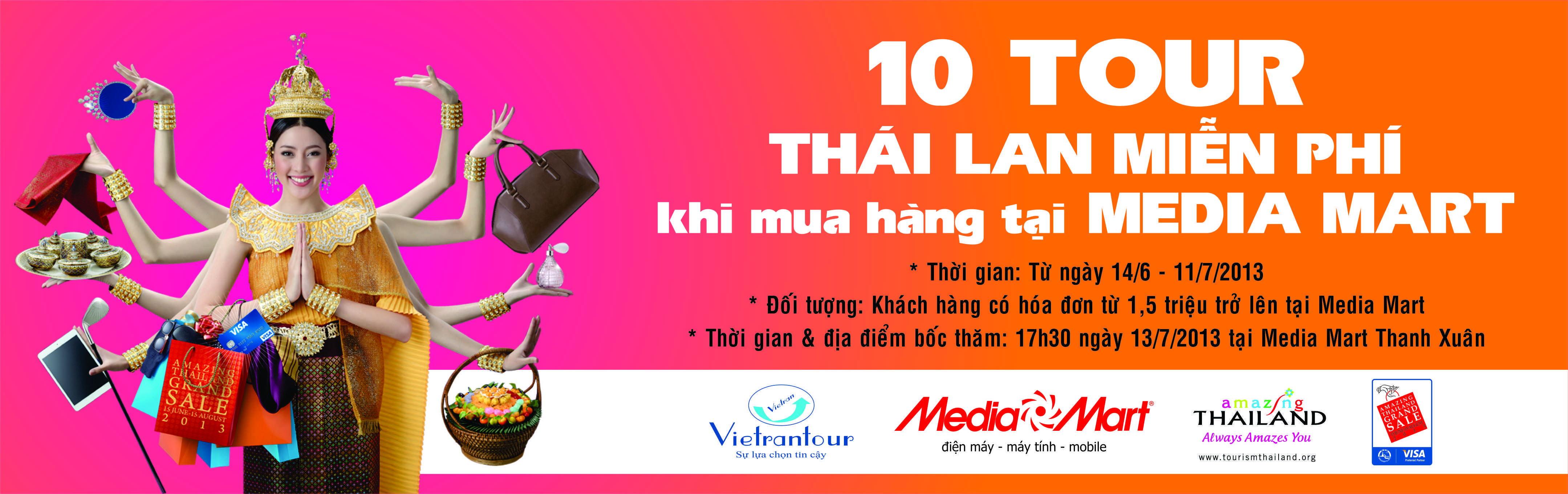 Với hóa đơn chỉ 1,5 triệu, Du lịch Thái Lan cùng Media Mart