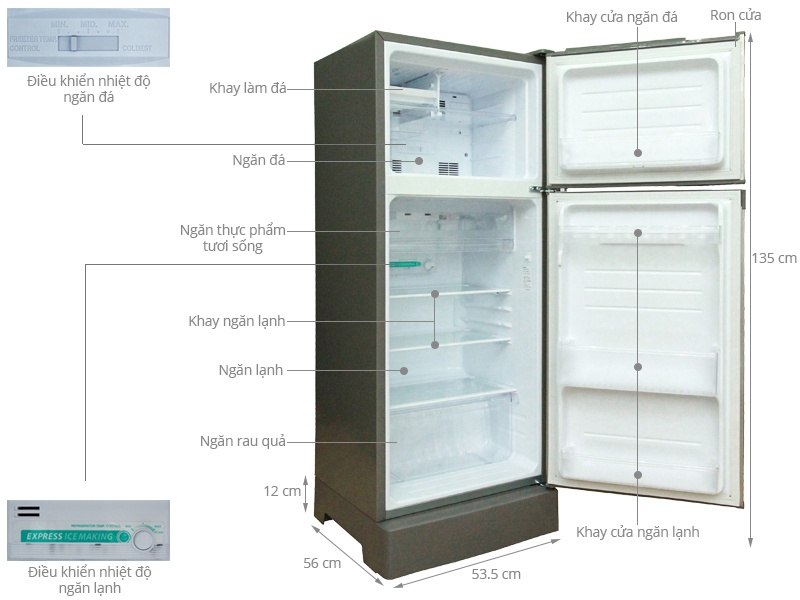 Tủ lạnh SHARP SJ-198P-ST - 180 Lít (Màu kim loại)