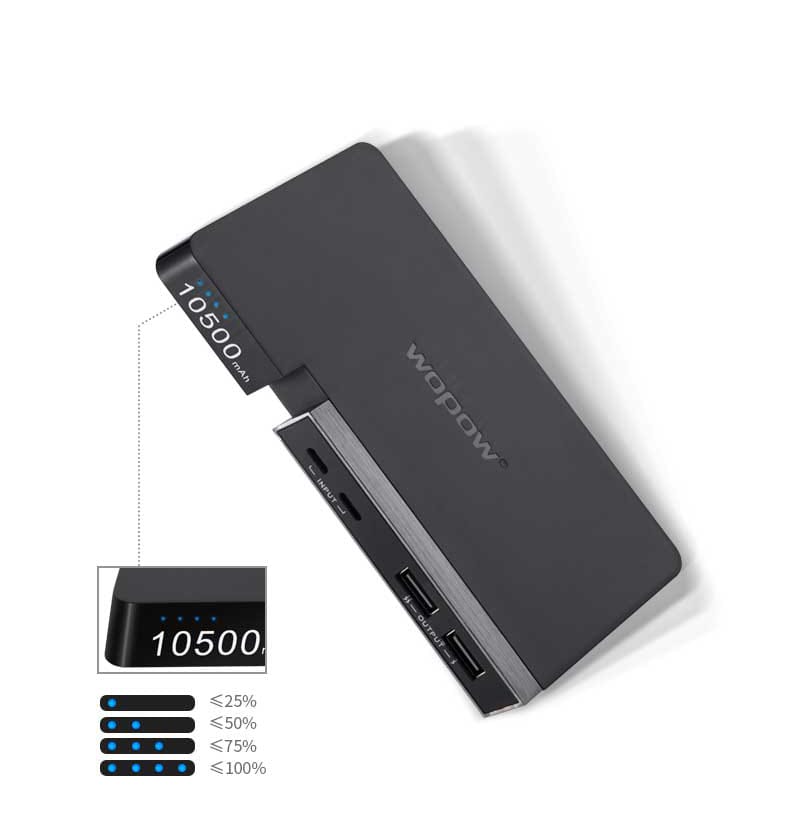 Pin sạc dự phòng WOPOW S10 10.500mAh - Bảo hành 30 ngày