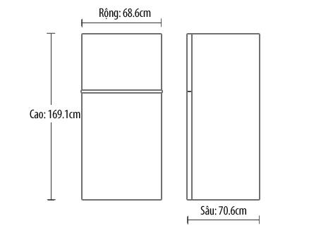 Tủ lạnh Mitsubishi Electric MR-F47EH-BRW-V - 380 Lít