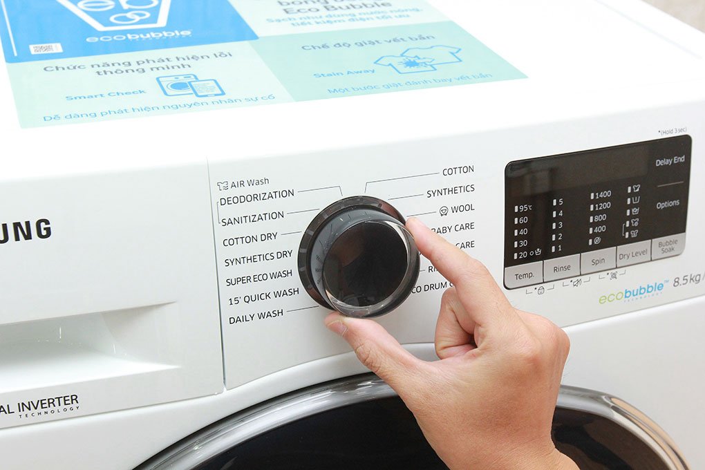 Máy giặt 8.5 Kg Samsung WD85J5410AW/SV lồng ngang, sấy 6 Kg