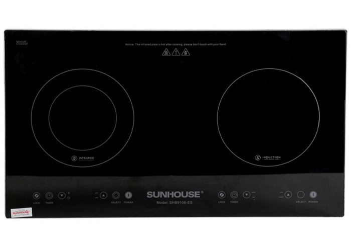 Bếp đôi từ - hồng ngoại Sunhouse SHB9106-ES 4900 W