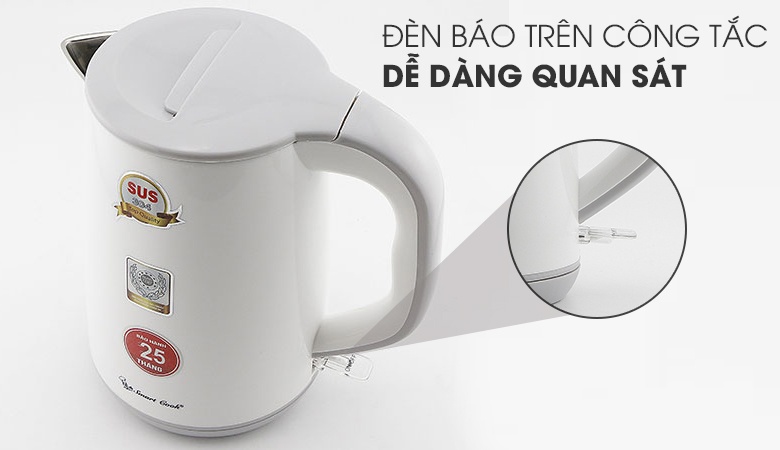 Ấm siêu tốc 1.2 Lít Smartcook KES-0219 1500W