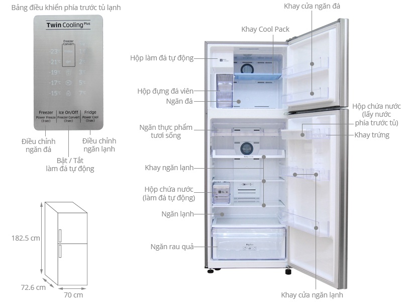 Tủ lạnh Samsung RT46K6836SL/SV - 451Lít, Inverter, 2 dàn lạnh độc lập