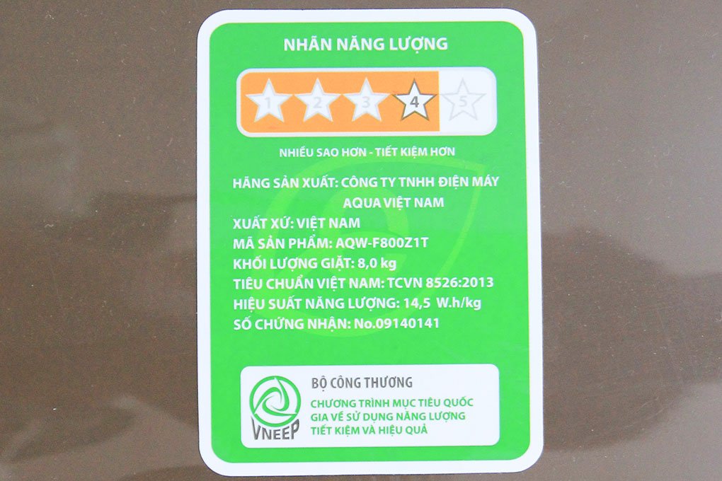 Máy giặt 8 Kg AQua AQW-F800Z1T lồng đứng