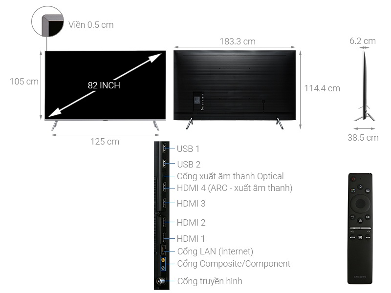 QLED Tivi Samsung 82Q75 82 inch, 4K HDR, Smart TV