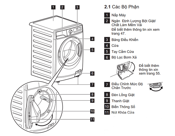 Máy giặt 10 Kg Electrolux EWF14023 Inverter (Trắng)