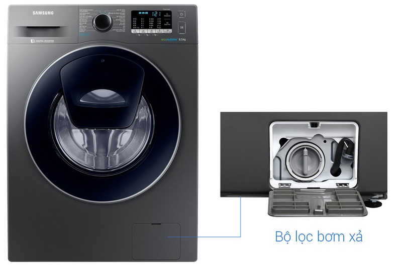 Máy giặt 8.5 Kg Samsung Addwash WW85K54E0UX/SV hơi nước
