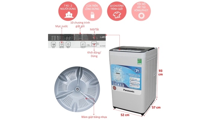Máy giặt 7Kg Panasonic F70VG9HRV