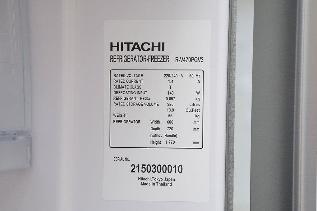 Tủ lạnh Hitachi V470PGV3 ( INX) - 395 Lít