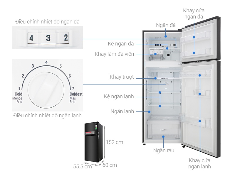 Tủ lạnh LG 209 lít GN-M208BL Smart Inverter