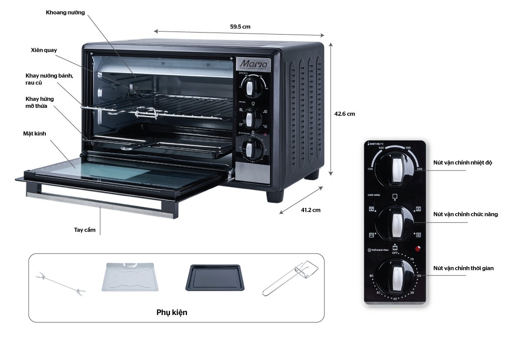 Lò nướng 35L Sunhouse Mama SHD4235