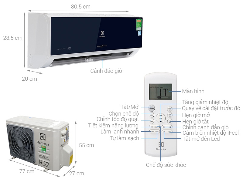 Điều hòa 1 chiều Inverter Electrolux ESV12CRO-D1 - 12.000BTU