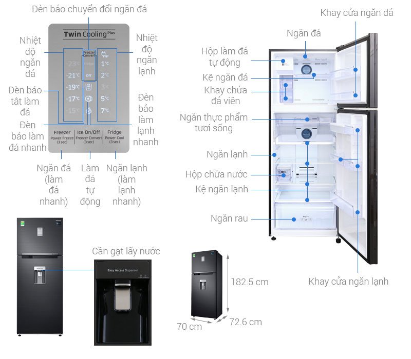 Tủ lạnh Samsung RT46K6885BS/SV - 451 Lít, Inverter, 2 dàn lạnh độc lập